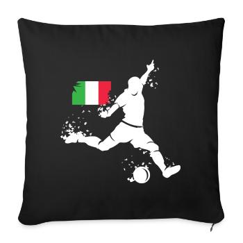 Équipe d’Italie de football Joueur Blast - Housse de coussin décorative 45 x 45 cm - noir - Devant