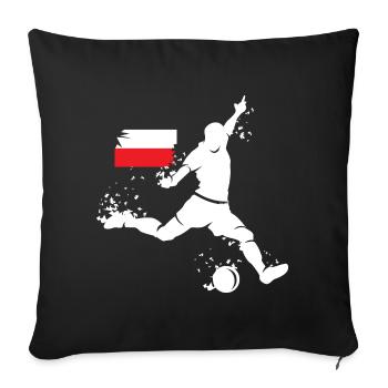 Soccer Player Blast Poland World Cup Icon - Sofa pillowcase 17,3'' x 17,3'' (45 x 45 cm) - black - Front