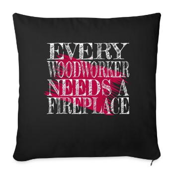 chainsaw carpenter funny carpenter - Sofa pillowcase 17,3'' x 17,3'' (45 x 45 cm) - black - Front