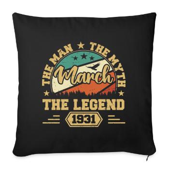 Mars 1931 Jubilé 1931 Marche des légendes - Housse de coussin décorative 45 x 45 cm - noir - Devant