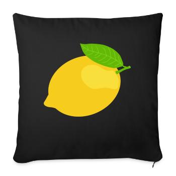 Citron - Housse de coussin décorative 45 x 45 cm - noir - Devant