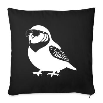 Lustiger Vogel mit Sonnenbrille Cool Bourke's Parak - Sofakissenbezug 45 x 45 cm - Schwarz - Vorne