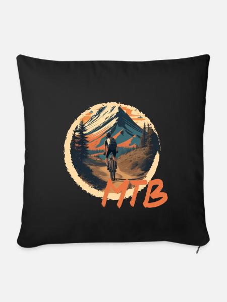 Mountainbike - Sofakissenbezug 45 x 45 cm - Schwarz