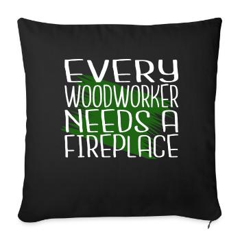 gift idea apprentice forester felling humor - Sofakissenbezug 45 x 45 cm - Schwarz - Vorne