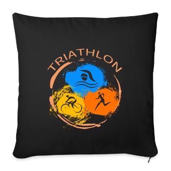 Triathlon - Sofakissenbezug 45 x 45 cm - Schwarz - Vorne