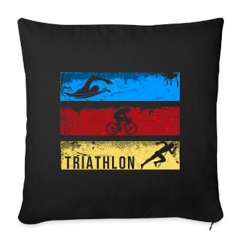 Triathlon - Sofakissenbezug 45 x 45 cm - Schwarz - Vorne