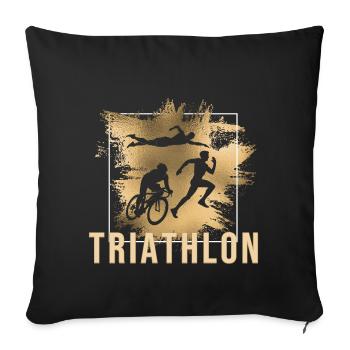 Triathlon - Sofakissenbezug 45 x 45 cm - Schwarz - Vorne