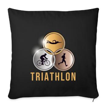 Triathlon - Sofakissenbezug 45 x 45 cm - Schwarz - Vorne