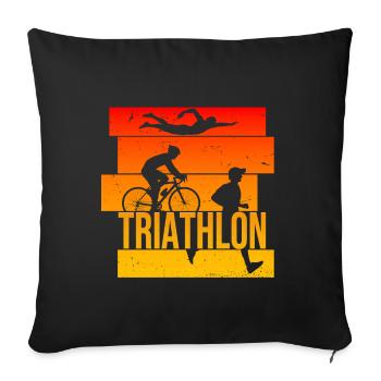 Triathlon - Sofakissenbezug 45 x 45 cm - Schwarz - Vorne