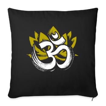 Om Logo Namah Shivaya Mantra Méditation Yoga - Housse de coussin décorative 45 x 45 cm - noir - Devant