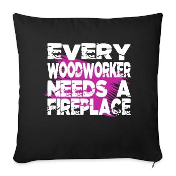 arboriculture woodcutter - Sofa pillowcase 17,3'' x 17,3'' (45 x 45 cm) - black - Front