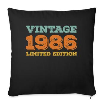 Vintage 1986 Limited Edition Classic birthday gift - Sofa pillowcase 17,3'' x 17,3'' (45 x 45 cm) - black - Front