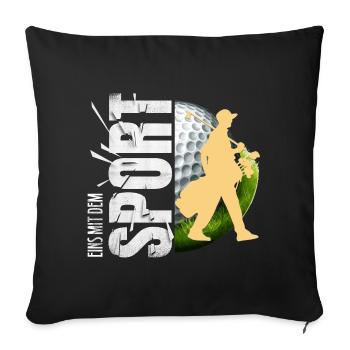 Eins mit dem Sport - Sofakissenbezug 45 x 45 cm - Schwarz - Vorne