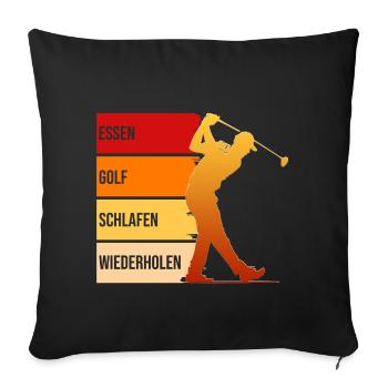 Tagesablauf - Sofakissenbezug 45 x 45 cm - Schwarz - Vorne