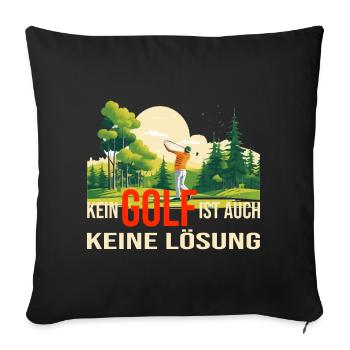 Auch keine Lösung - Sofakissenbezug 45 x 45 cm - Schwarz - Vorne