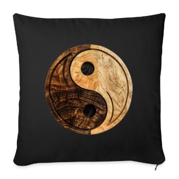 Yin Yang Logo - Sofa pillowcase 17,3'' x 17,3'' (45 x 45 cm) - black - Front