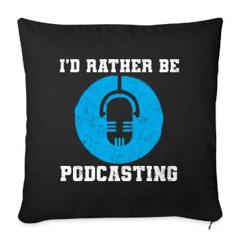Lustiges Podcasting Podcast-Host - Sofakissenbezug 45 x 45 cm - Schwarz - Vorne