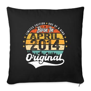 April 2014 Geburtstagsgeschenk April 2014 Vintage - Sofakissenbezug 45 x 45 cm - Schwarz - Vorne