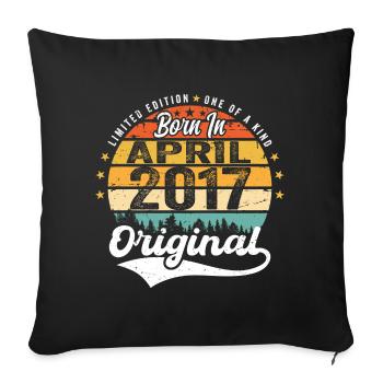 April 2017 Birthday Gift April 2017 Vintage - Sofa pillowcase 17,3'' x 17,3'' (45 x 45 cm) - black - Front