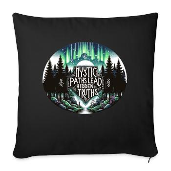 Vérités de la forêt enchantée - Housse de coussin décorative 45 x 45 cm - noir - Devant
