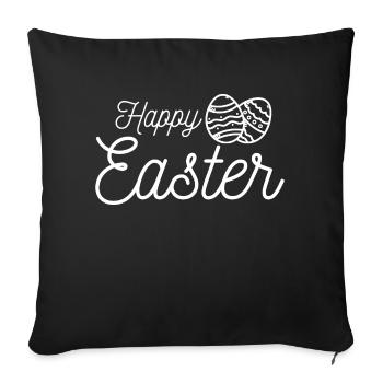 Joyeuse Pâques / Cadeau fête de Pâques - Housse de coussin décorative 45 x 45 cm - noir - Devant