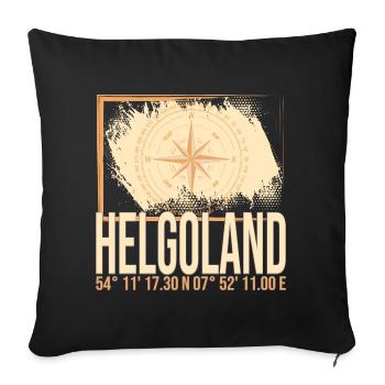 Helgoland Koordinaten - Sofakissenbezug 45 x 45 cm - Schwarz - Vorne