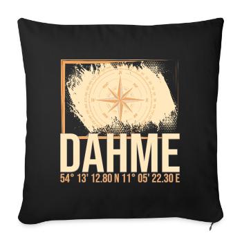 Dahme Koordinaten - Sofakissenbezug 45 x 45 cm - Schwarz - Vorne