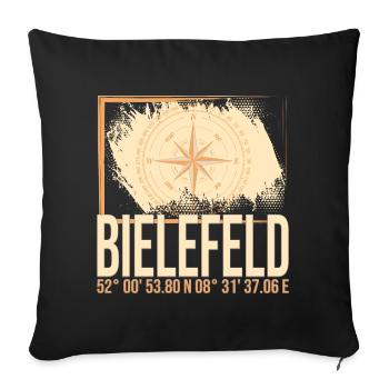 Bielefeld Koordinaten - Sofakissenbezug 45 x 45 cm - Schwarz - Vorne