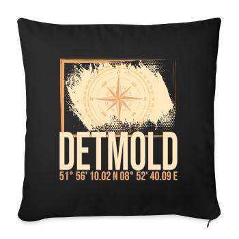 Detmold Koordinaten - Sofakissenbezug 45 x 45 cm - Schwarz - Vorne