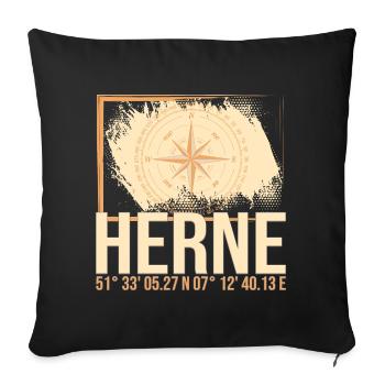 Herne Koordinaten - Sofakissenbezug 45 x 45 cm - Schwarz - Vorne