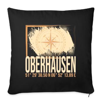 Oberhausen Koordinaten - Sofakissenbezug 45 x 45 cm - Schwarz - Vorne