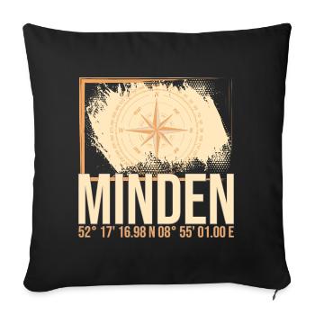 Minden Koordinaten - Sofakissenbezug 45 x 45 cm - Schwarz - Vorne