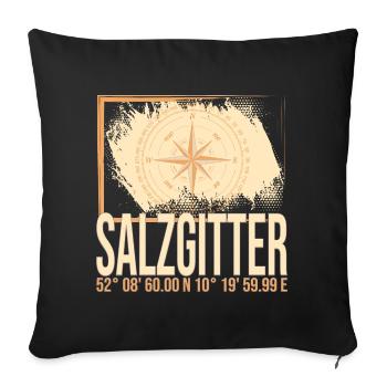 Salzgitter Koordinaten - Sofakissenbezug 45 x 45 cm - Schwarz - Vorne