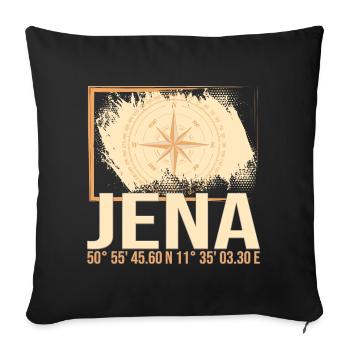 Jena Koordinaten - Sofakissenbezug 45 x 45 cm - Schwarz - Vorne