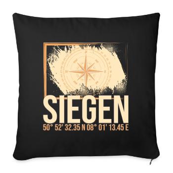 Siegen Koordinaten - Sofakissenbezug 45 x 45 cm - Schwarz - Vorne