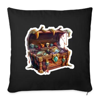 Treasure Chest Loot RPG Gamer Roleplay Shirt - Sofa pillowcase 17,3'' x 17,3'' (45 x 45 cm) - black - Front