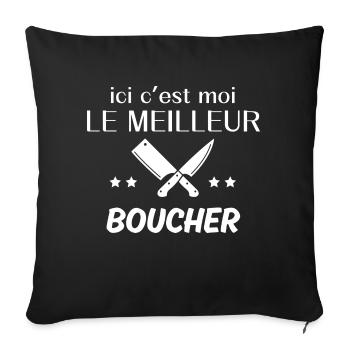 IC C'EST MOI LE MEILLEUR BOUICHER - Housse de coussin décorative 45 x 45 cm - noir - Devant