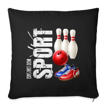 Eins mit dem Sport - Bowling - Sofakissenbezug 45 x 45 cm - Schwarz - Vorne