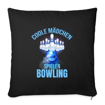 Coole Mädchen spielen Bowling - Sofakissenbezug 45 x 45 cm - Schwarz - Vorne