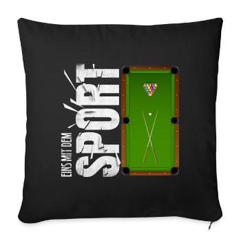 Eins mit dem Sport - Billard - Sofakissenbezug 45 x 45 cm - Schwarz - Vorne