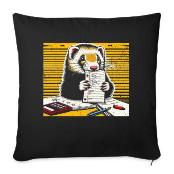 Lustiges Frettchen Geschenk - Sofakissenbezug 45 x 45 cm - Schwarz - Vorne