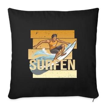 Surfen - Sofakissenbezug 45 x 45 cm - Schwarz - Vorne