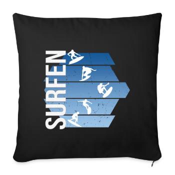 Surfen - Sofakissenbezug 45 x 45 cm - Schwarz - Vorne