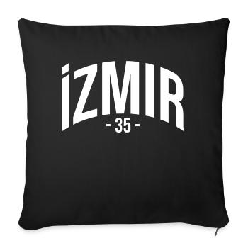 Izmir 35 Turkey Turkiye Gift Holiday TR Türk - Sofa pillowcase 17,3'' x 17,3'' (45 x 45 cm) - black - Front