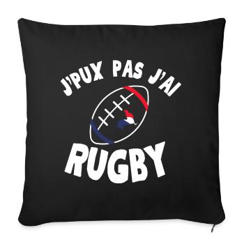J peux pas j ai Rugby - Housse de coussin décorative 45 x 45 cm - noir - Devant