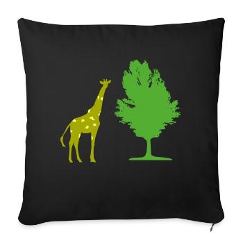 Arbre à girafe - Housse de coussin décorative 45 x 45 cm - noir - Devant