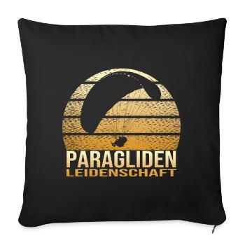 Paragliden Leidenschaft - Sofakissenbezug 45 x 45 cm - Schwarz - Vorne