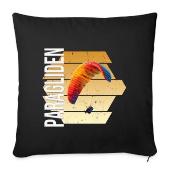 Paragliden - Sofakissenbezug 45 x 45 cm - Schwarz - Vorne