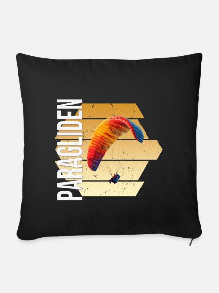 Paragliden - Sofakissenbezug 45 x 45 cm - Schwarz