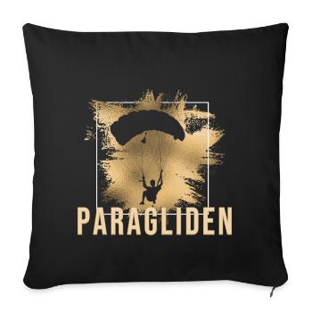 Paragliden - Sofakissenbezug 45 x 45 cm - Schwarz - Vorne